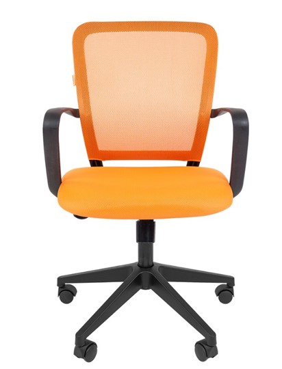 Кресло компьютерное CHAIRMAN 698 black TW, ткань, цвет оранжевый во Владивостоке - изображение 1