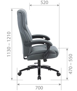 Офисное кресло CHAIRMAN CH415 эко кожа серая в Находке - предосмотр 4
