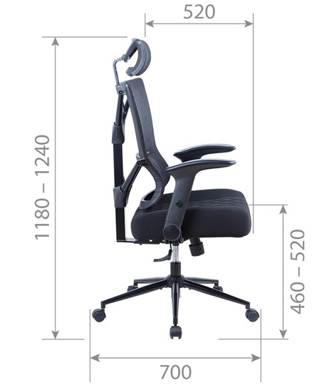 Кресло офисное CHAIRMAN CH566 сетчатый акрил черный / полиэстер черный в Артеме - изображение 5