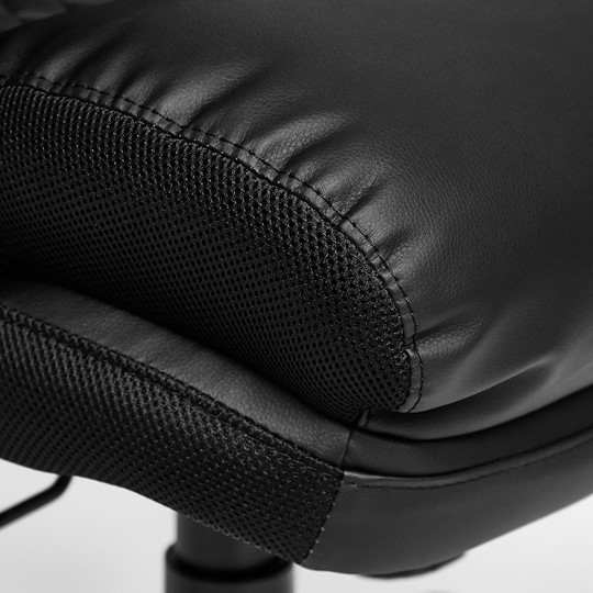 Кресло офисное CHIEF кож/зам/ткань, черный/черный стеганный/черный, 36-6/36-6/11 арт.12851 в Артеме - изображение 5