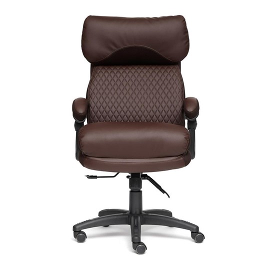 Кресло компьютерное CHIEF кож/зам/ткань, коричневый/коричневый стеганный, 36-36/36-36 стеганный/24 арт.13111 в Артеме - изображение 3