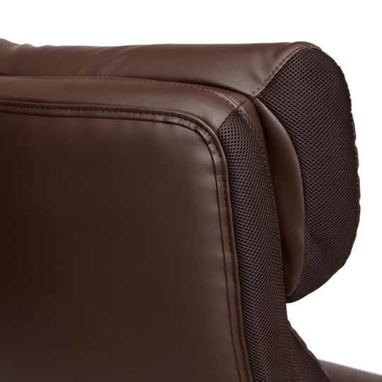 Кресло компьютерное CHIEF кож/зам/ткань, коричневый/коричневый стеганный, 36-36/36-36 стеганный/24 арт.13111 в Артеме - изображение 6