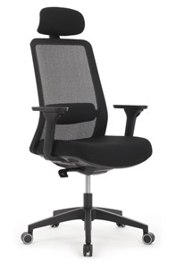 Кресло Design WORK W-218C, Чёрный пластик/Чёрная сетка в Находке