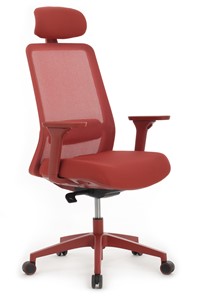 Офисное кресло Design WORK W-218C, Красный пластик/Красная сетка в Находке