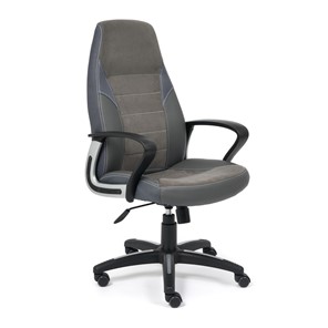 Компьютерное кресло INTER кож/зам/флок/ткань, серый/металлик, C-36/29/TW-12 арт.15029 в Находке