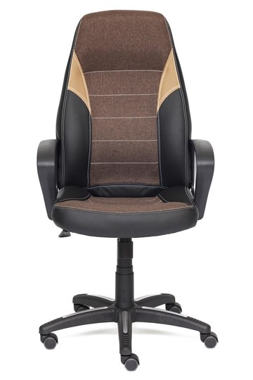 Кресло офисное INTER кож/зам/ткань, черный/коричневый/бронзовый, 36-6/3М7-147/21 арт.12016 во Владивостоке - изображение 1