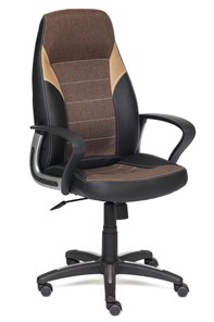 Кресло офисное INTER кож/зам/ткань, черный/коричневый/бронзовый, 36-6/3М7-147/21 арт.12016 в Артеме