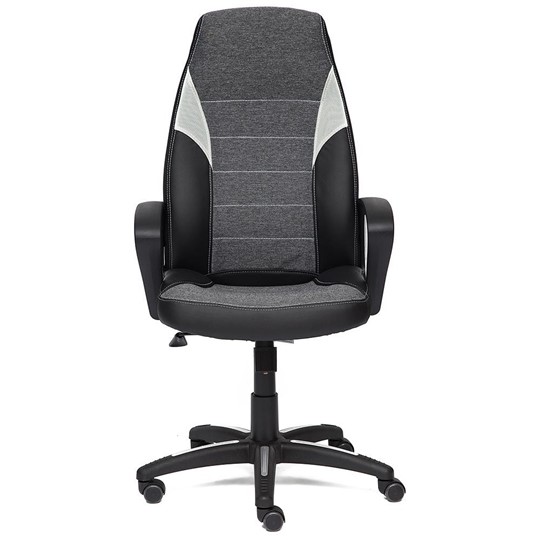 Компьютерное кресло INTER кож/зам/ткань, черный/серый/серый, 36-6/207/14 арт.12017 во Владивостоке - изображение 1