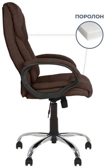 Кресло MORFEO (CHR68) ткань SORO-28, коричневая в Артеме - изображение 1