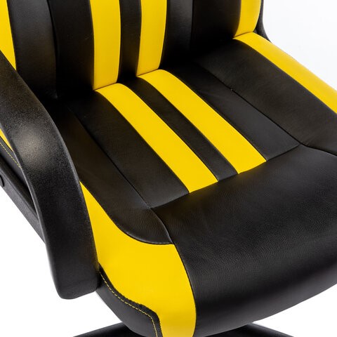 Офисное кресло RABIX "Stripe GM-202", экокожа, черное/желтое, 532510 во Владивостоке - изображение 6