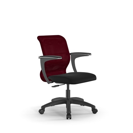 Кресло компьютерное SU-M-4/подл.160/осн.005 бордовый/черный во Владивостоке - изображение