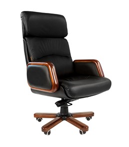Офисное кресло CHAIRMAN 417 кожа черная в Артеме - предосмотр