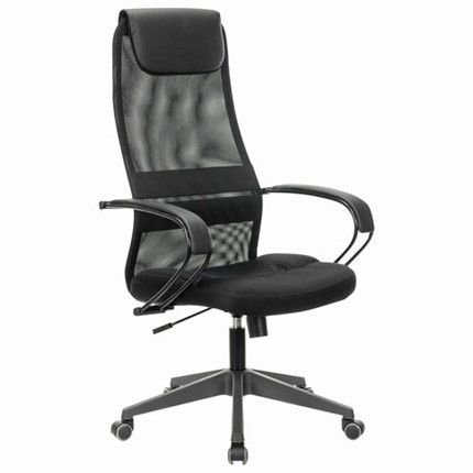 Кресло офисное Brabix Premium Stalker EX-608 PL (ткань-сетка/кожзам, черное) 532090 во Владивостоке - изображение