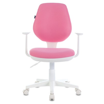Компьютерное кресло Brabix Fancy MG-201W (с подлокотниками, пластик белый, розовое) 532409 в Находке - изображение