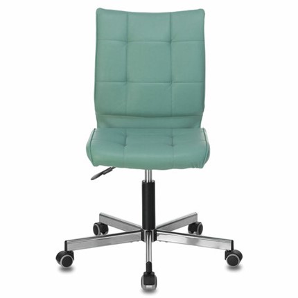 Компьютерное кресло Brabix Stream MG-314 (без подлокотников, пятилучие серебристое, экокожа, серо-голубое) 532079 в Артеме - изображение