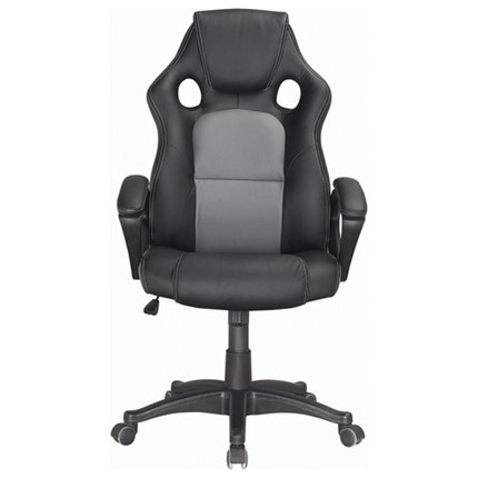 Кресло компьютерное Brabix Rider Plus EX-544 КОМФОРТ (экокожа, черное/серое) 531582 в Артеме - изображение