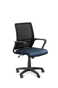 Офисное кресло для сотрудника Акцент, сетка YM/ткань Bahama / серая/синяя в Артеме