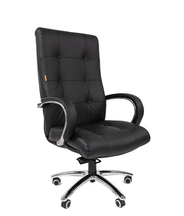 Кресло CHAIRMAN 424 Кожа черная в Артеме - изображение