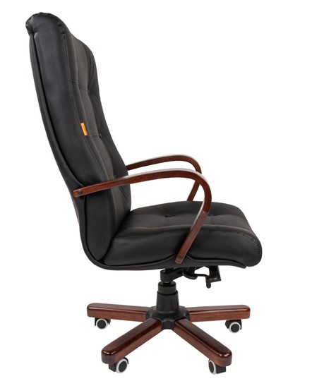 Кресло офисное CHAIRMAN 424 WD Кожа черная в Артеме - изображение 3