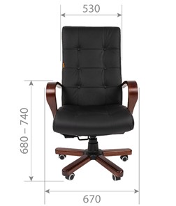 Кресло офисное CHAIRMAN 424 WD Кожа черная в Артеме - предосмотр 4
