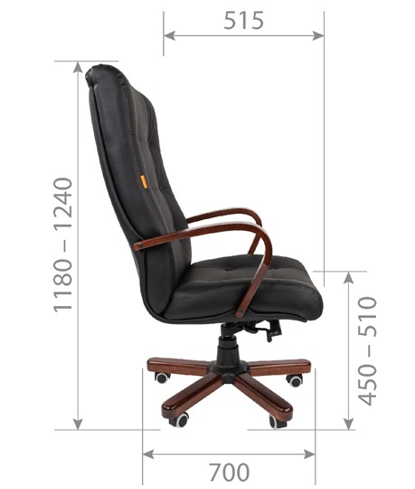 Кресло офисное CHAIRMAN 424 WD Кожа черная в Артеме - изображение 5