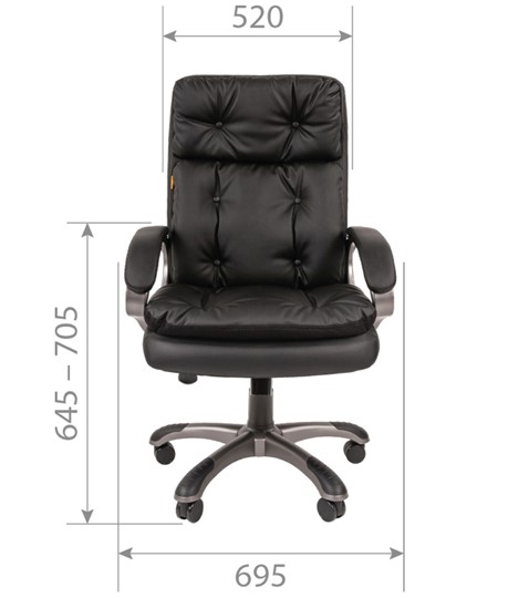 Кресло офисное CHAIRMAN 442 Экокожа черная в Артеме - изображение 4