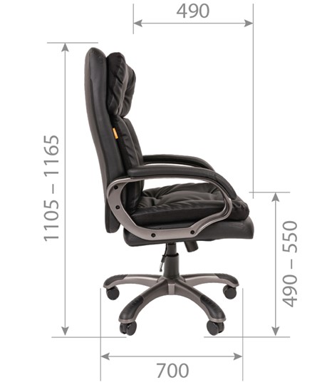 Кресло офисное CHAIRMAN 442 Экокожа черная в Артеме - изображение 5