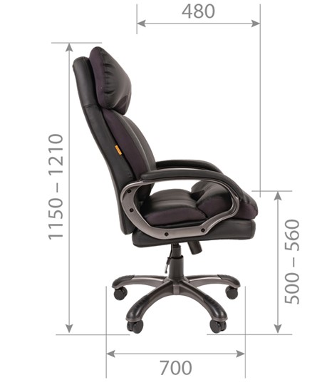 Кресло компьютерное CHAIRMAN 505 Экокожа черная в Артеме - изображение 5