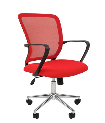 Кресло CHAIRMAN 698 CHROME new Сетка TW-69 (красный) в Артеме - изображение