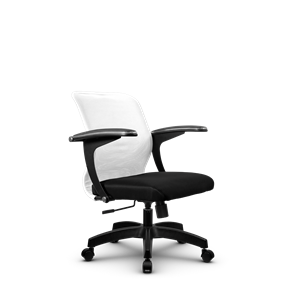 Офисное кресло SU-M-4/подл.160/осн.001, Белый/Черный во Владивостоке - предосмотр