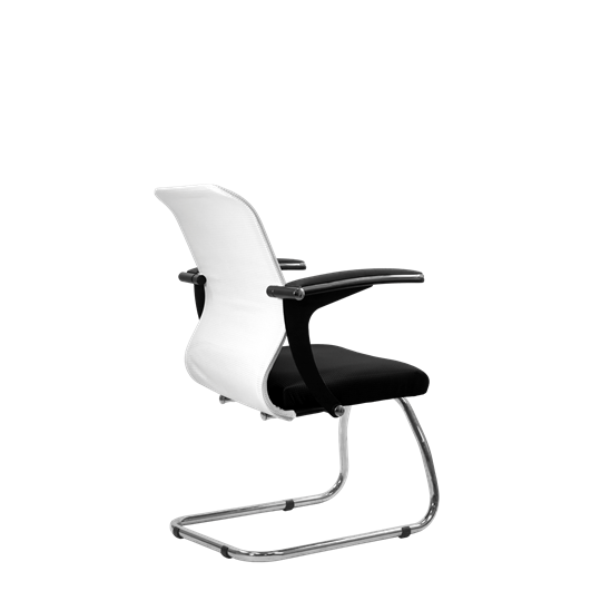 Офисный стул SU-M-4/подл.160/осн.007, Белый/Черный во Владивостоке - изображение 2