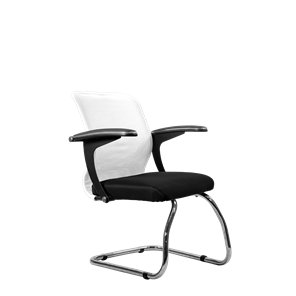 Офисный стул SU-M-4/подл.160/осн.007, Белый/Черный в Артеме