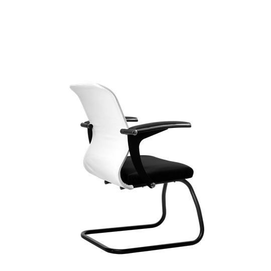 Офисный стул SU-M-4/подл.160/осн.008, Белый/Черный во Владивостоке - изображение 2
