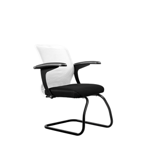 Офисный стул SU-M-4/подл.160/осн.008, Белый/Черный в Артеме