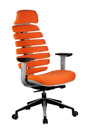 Кресло компьютерное Riva Chair SHARK (Оранжевый/серый) во Владивостоке - изображение