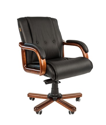 Офисное кресло CHAIRMAN 653M кожа черная в Артеме - изображение