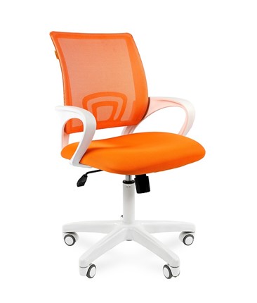 Офисное кресло CHAIRMAN 696 white, ткань, цвет оранжевый во Владивостоке - изображение