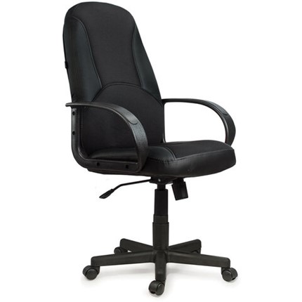Офисное кресло BRABIX "City EX-512", кожзаменитель черный, ткань черная, TW, 531407 в Артеме - изображение