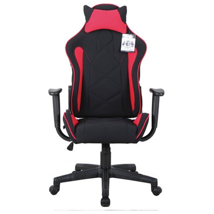 Кресло компьютерное Brabix GT Racer GM-100 (подушка, ткань, черное/красное) 531820 в Артеме - изображение
