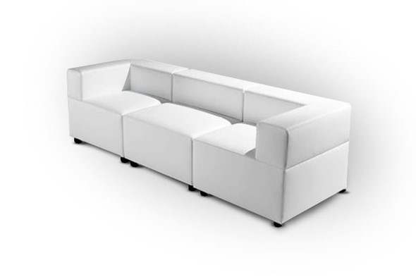 Офисный диван мягкий Октава, 3-х местный, экокожа премиум / светло-бежевая CN1112 в Артеме - изображение