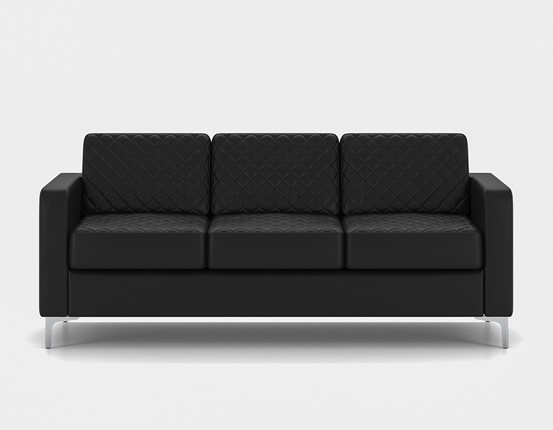Офисный диван Актив трехместный, черный в Артеме - изображение