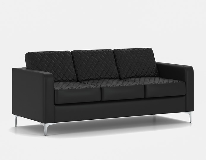 Офисный диван Актив трехместный, черный в Артеме - изображение 1