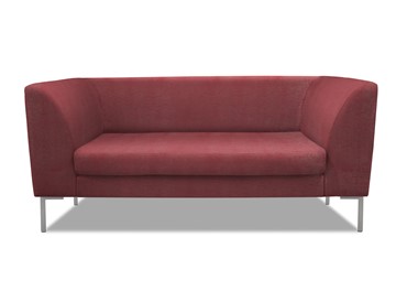 Офисный диван мягкий Сиеста 2-местный, ткань Сахара / красная С30 во Владивостоке
