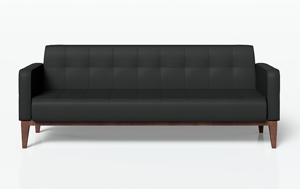 Трехместный офисный диван Норд, черный 193 в Уссурийске - изображение