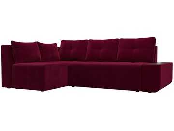 Угловой диван для гостиной Амадэус, Бордовый (микровельвет) в Находке
