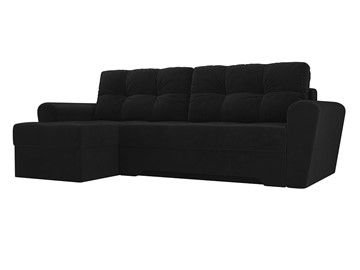 Угловой диван для гостиной Амстердам, Черный (велюр) во Владивостоке - предосмотр