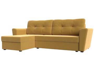 Угловой диван для гостиной Амстердам Лайт, Желтый (микровельвет) во Владивостоке