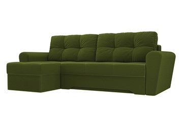 Угловой раскладной диван Амстердам, Зеленый (микровельвет) во Владивостоке