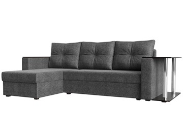 Угловой диван с оттоманкой Атланта Лайт, Серый (рогожка) во Владивостоке - предосмотр