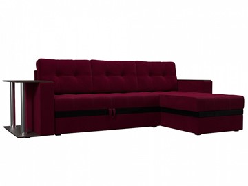Угловой диван для гостиной Атланта М, Бордовый (микровельвет) во Владивостоке - предосмотр